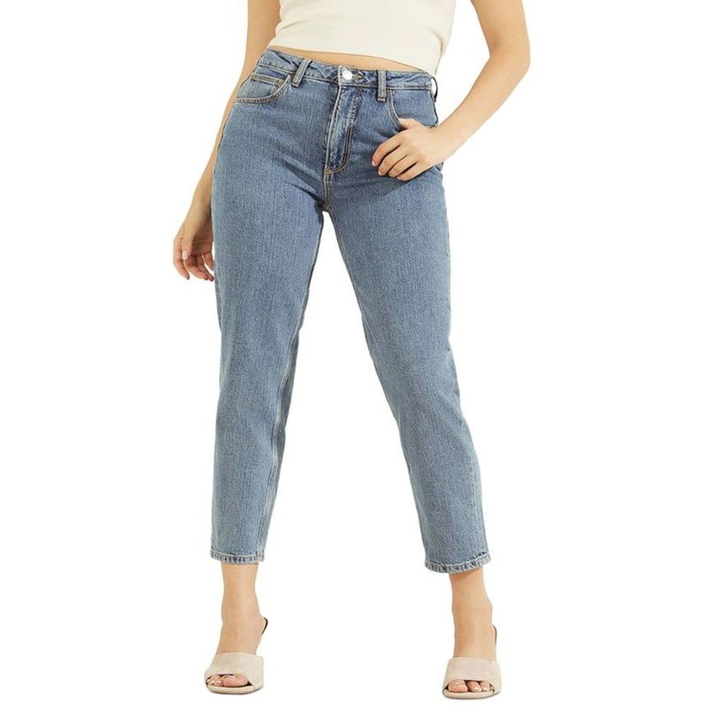 GUESS Women's High Rise Mom Jeans Blue Size 28X27